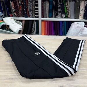adidas Black Joggers with White Three-Stripes